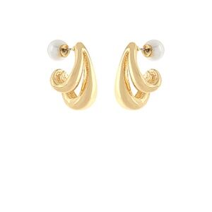 PEEKABOO Layered Pearl Hoops